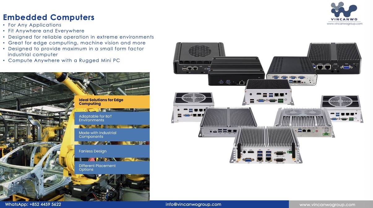 Vincanwo Group, 모든 애플리케이션을 위한 내장형 팬리스 미니PC, 어디에나 적합